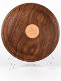 10-inch Black Walnut Valet Tray with Figured Maple Medallion