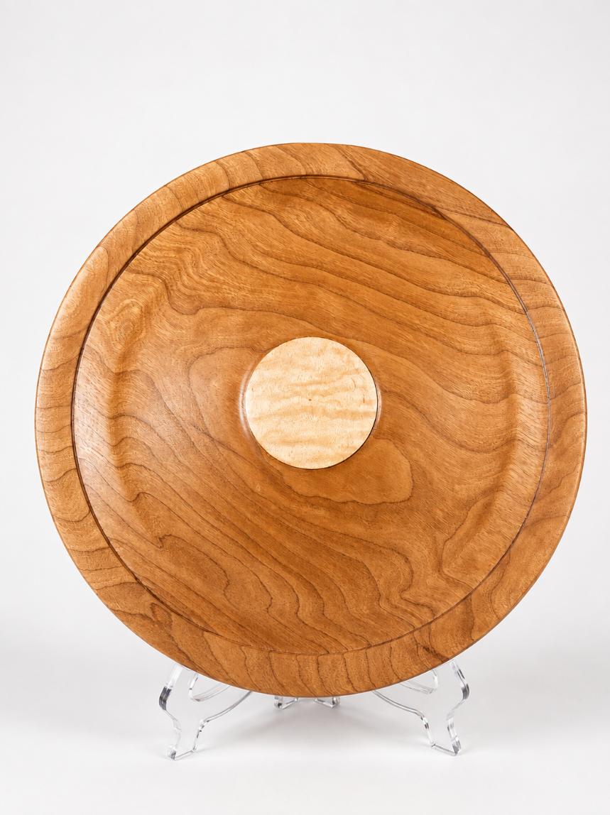 10-inch Figured Cherry Valet Tray with Figured Maple Medallion