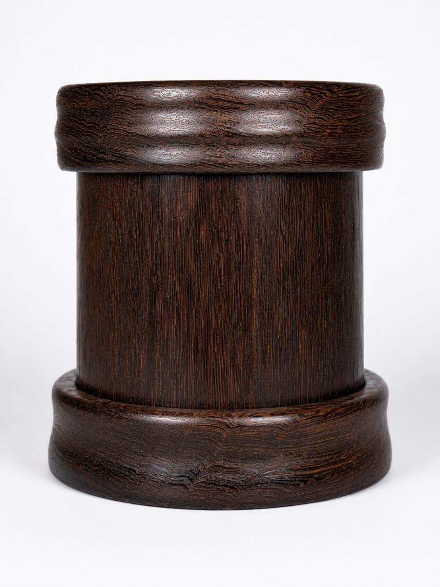 Handcrafted Exotic Wenge & Rosewood Medallion Pet Cremation Urn — 40 lb Capacity