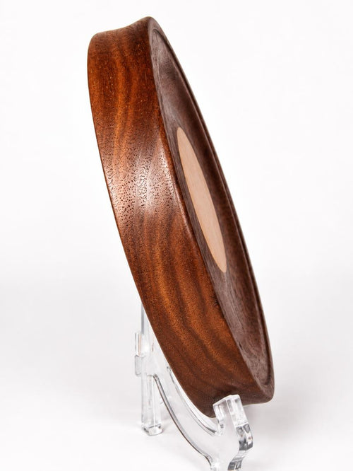 6½-inch Black Walnut Valet Tray with Figured Maple Medallion