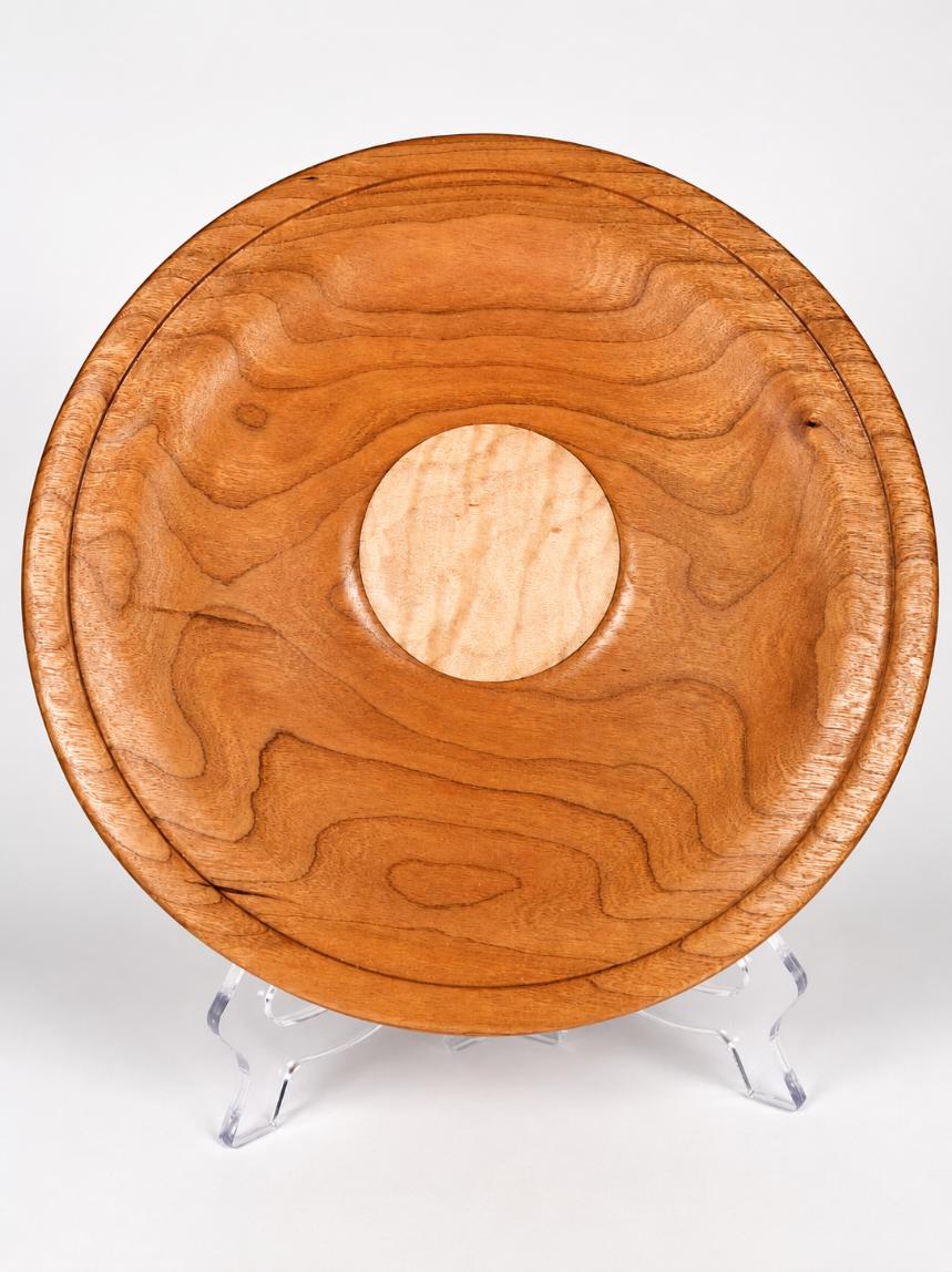 8½-inch Figured Cherry Valet Tray with Figured Maple Medallion