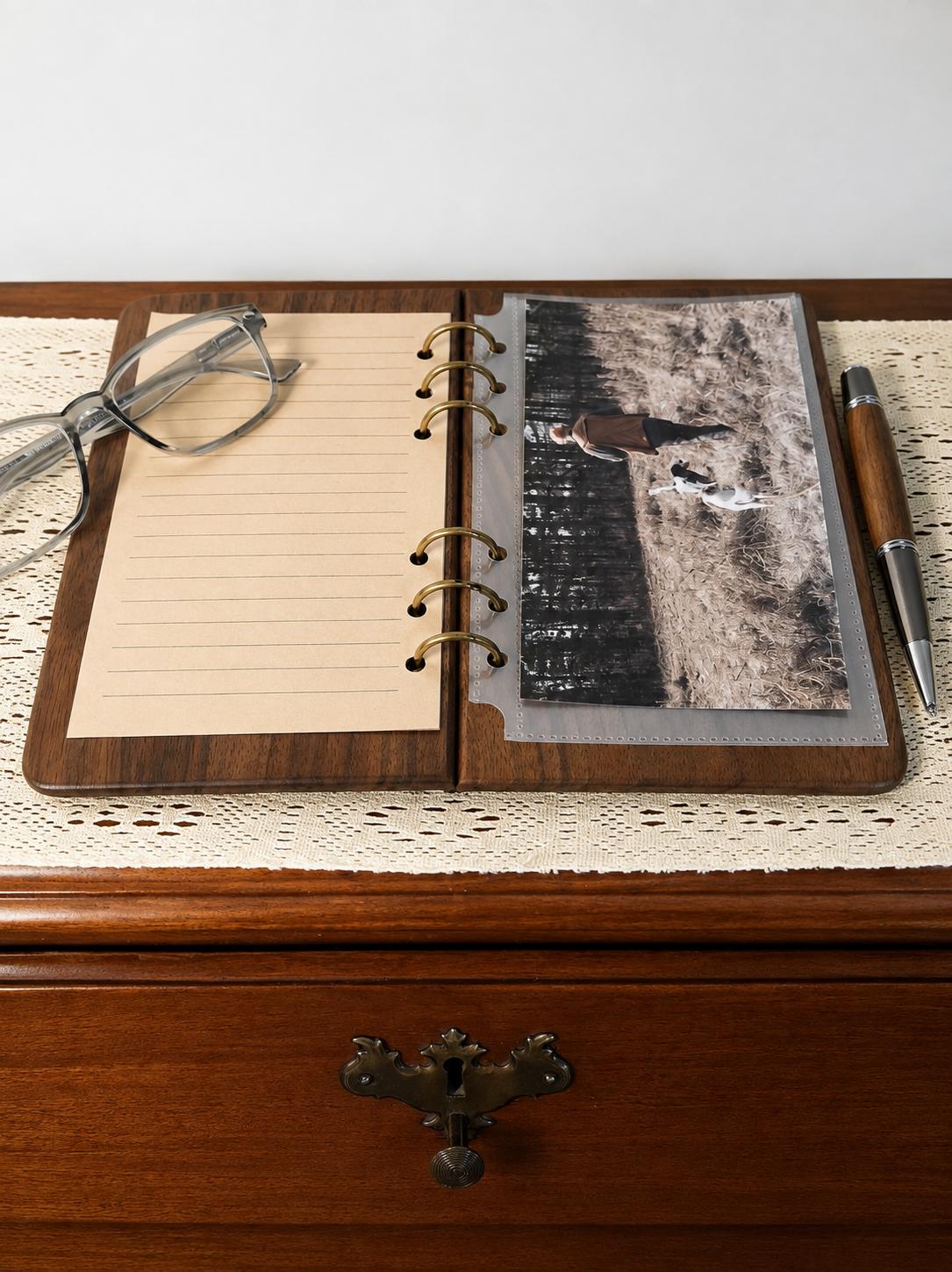 A6 Memories Book — Highly Figured Walnut (One of a Kind)