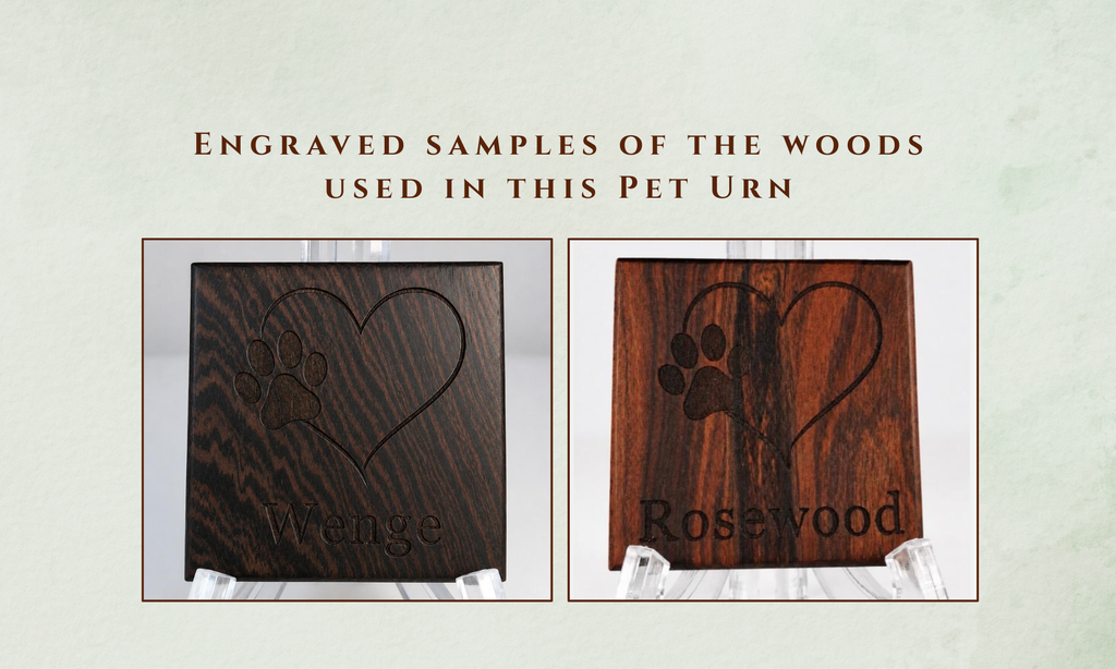 Handcrafted Exotic Wenge & Rosewood Medallion Pet Cremation Urn — 40 lb Capacity